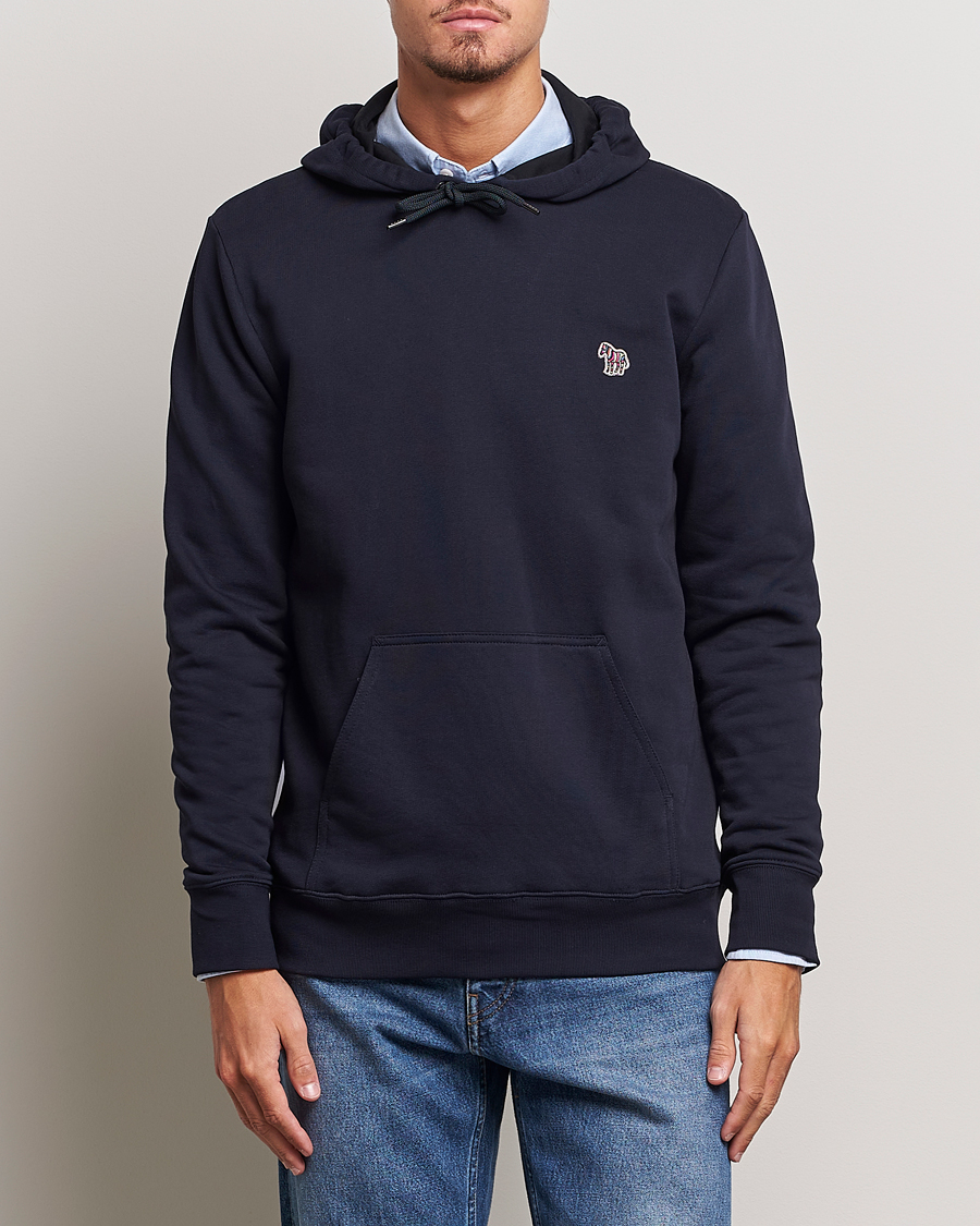Men | Sweaters & Knitwear | PS Paul Smith | Zebra Organic Cotton Hoodie Navy