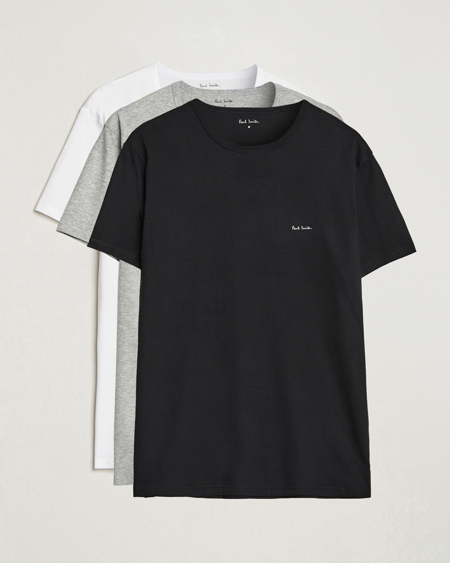 Men | T-Shirts | Paul Smith | 3-Pack Crew Neck T-Shirt Black/Grey/White