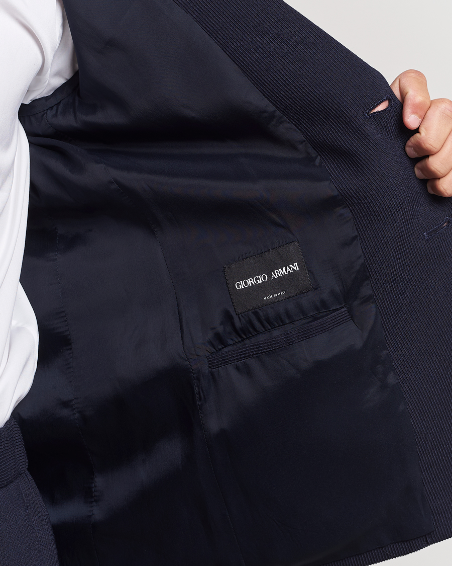 Men | Blazers | Giorgio Armani | Wool Stretch Blazer Navy