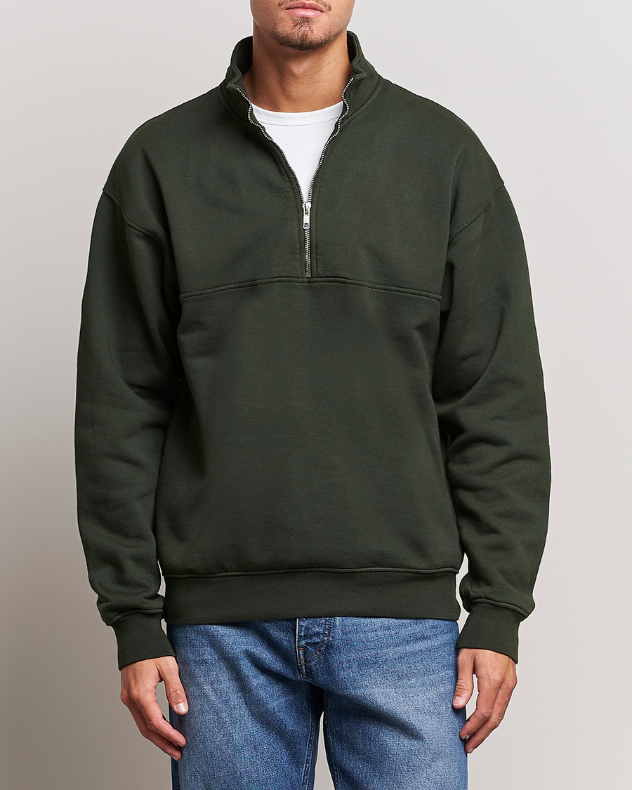 Men | Sweaters & Knitwear | Colorful Standard | Classic Organic Half-Zip Hunter Green