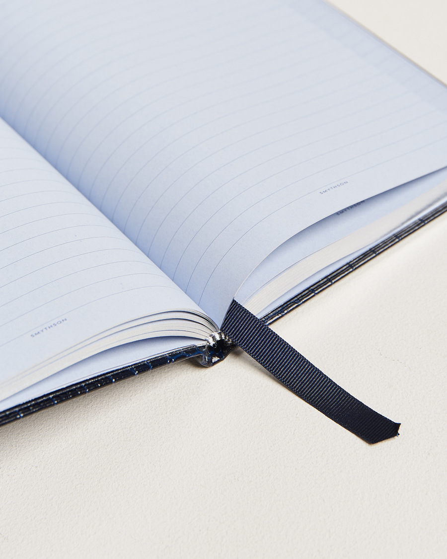 Men | Notebooks | Smythson | Mara Leather Notebook Navy