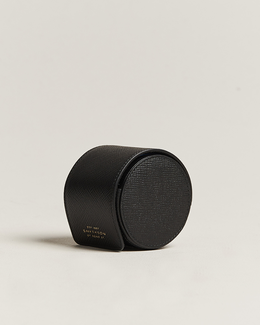 Men | Watch & Jewellery Boxes | Smythson | Panama Single Watch Roll Black