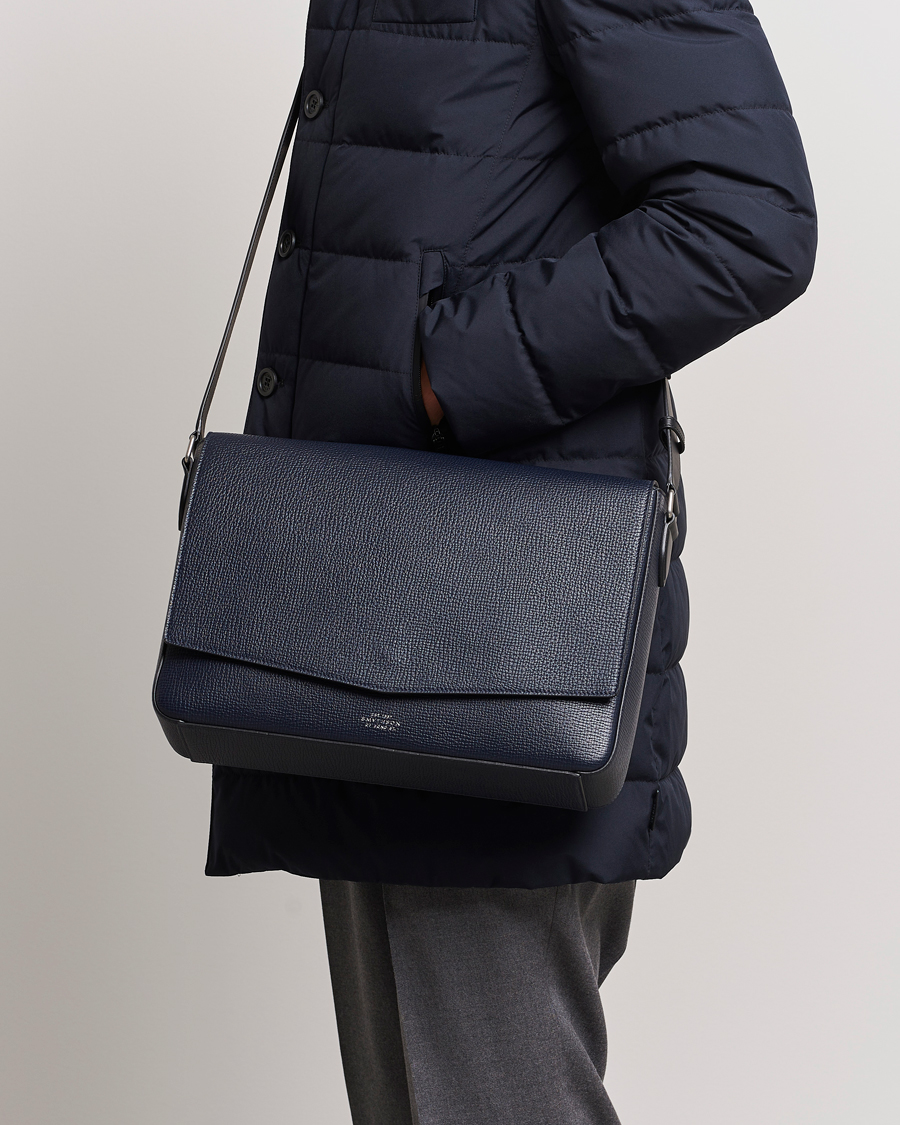 Men | Smythson Ludlow Messenger Bag Navy | Smythson | Ludlow Messenger Bag Navy