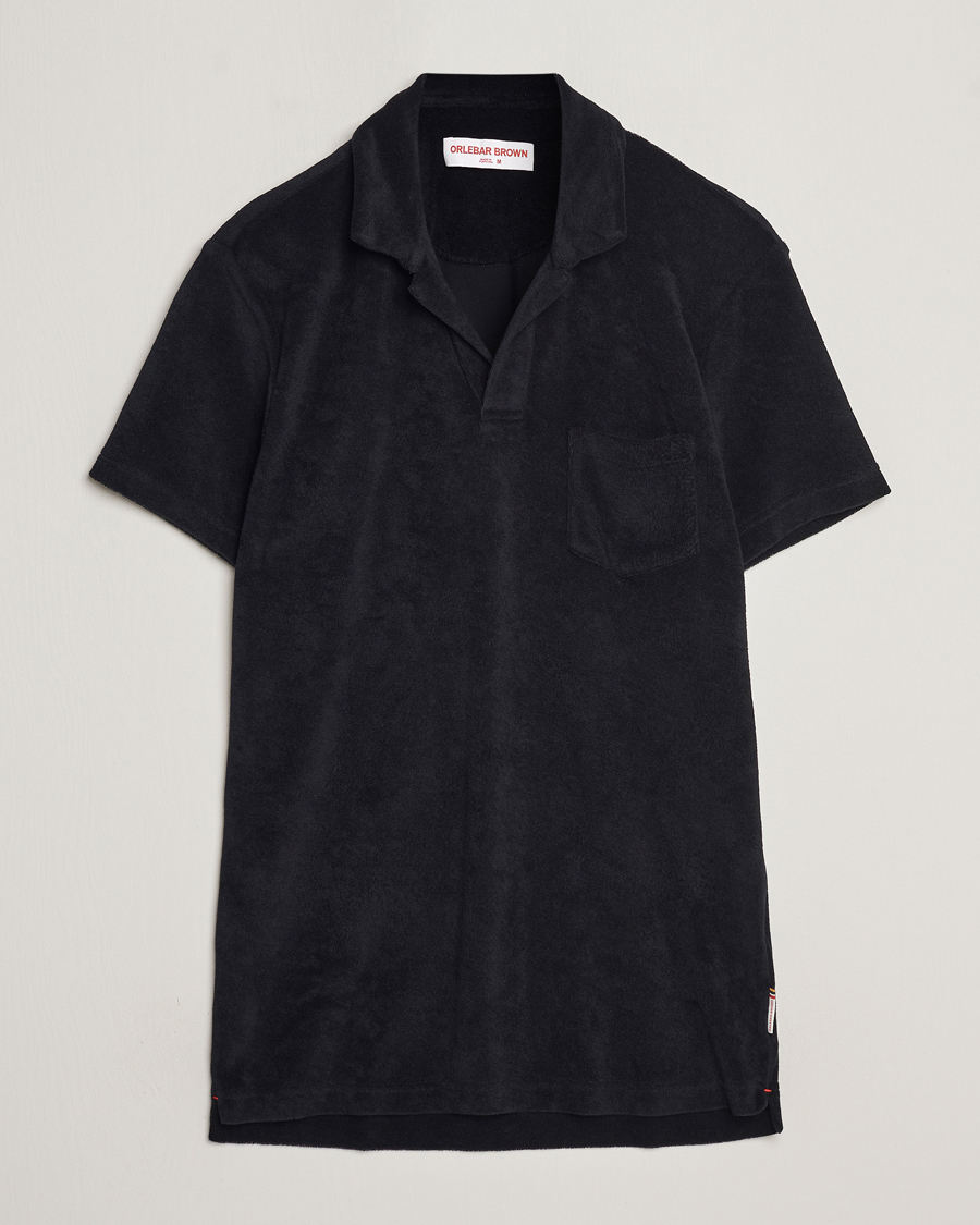 Men | Polo Shirts | Orlebar Brown | Terry Polo Black