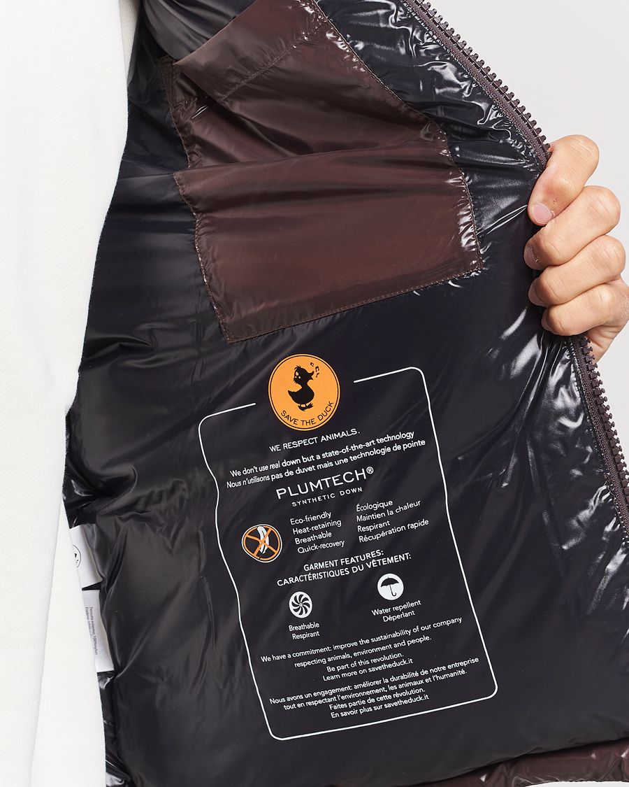 Men | Coats & Jackets | Save The Duck | Ailantus Padded Puffer Vest Brown Black