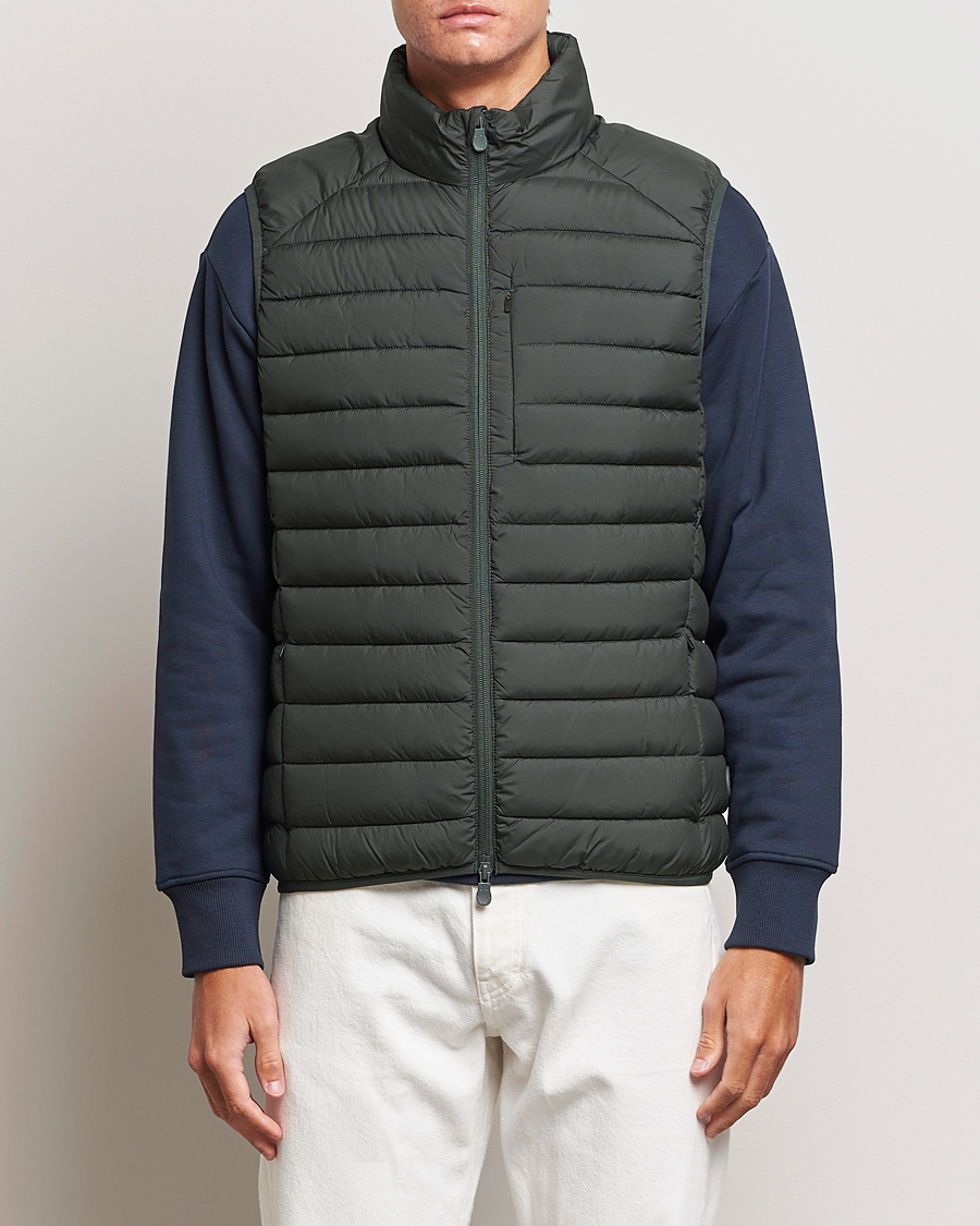 Men | Coats & Jackets | Save The Duck | Rhus Matt Lightweight Vest Green Black