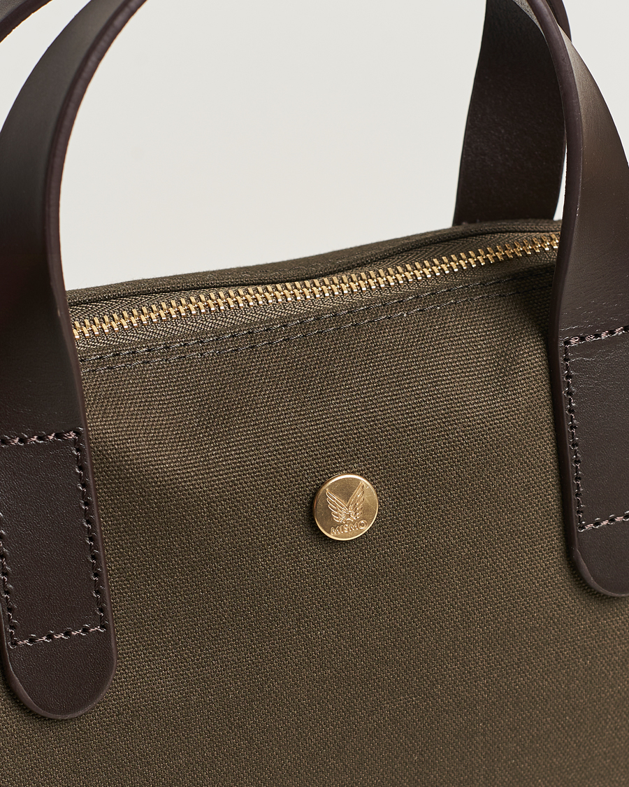 Men | Bags | Mismo | M/S Canvas Slim Brief Army/Dark Brown