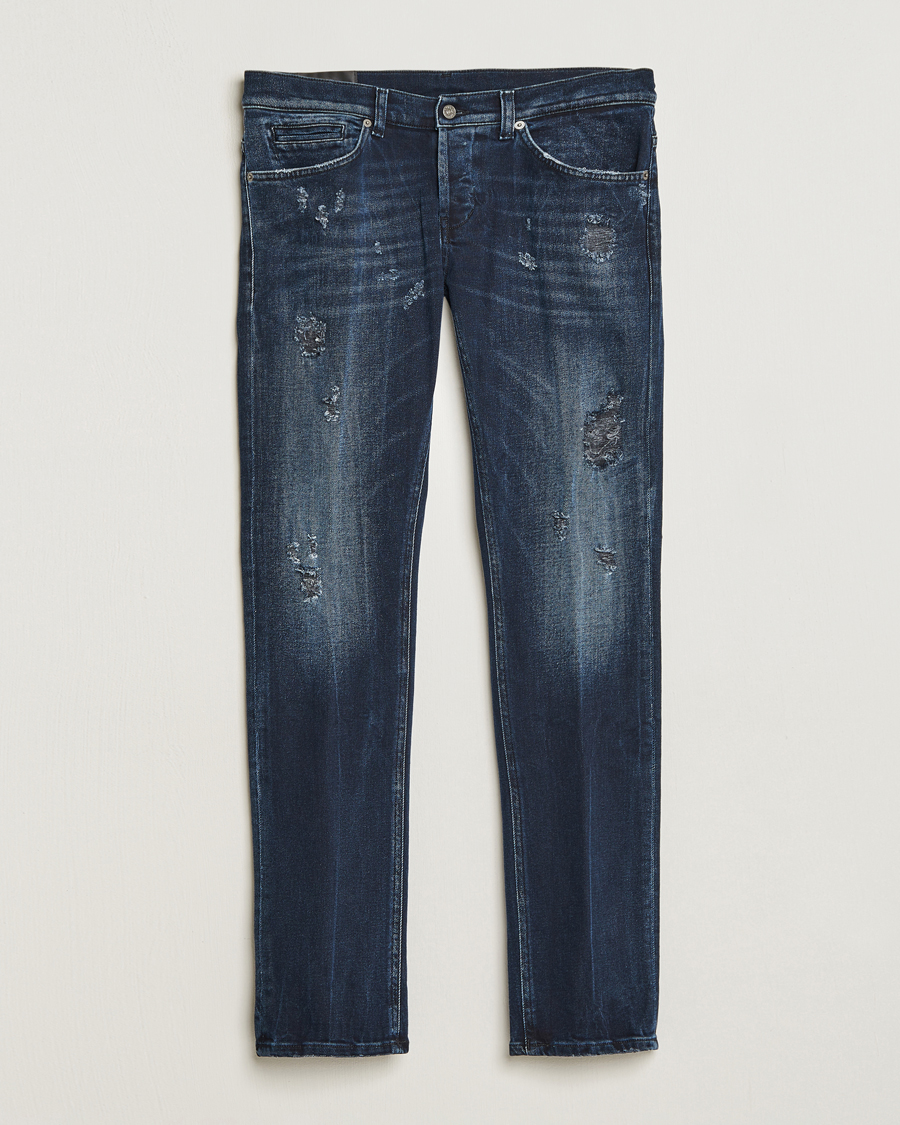Men | Jeans | Dondup | George Destroyed Jeans Blue Black
