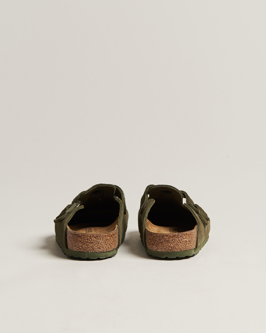 Men | BIRKENSTOCK Boston Classic Footbed Thyme Green Suede | BIRKENSTOCK | Boston Classic Footbed Thyme Green Suede