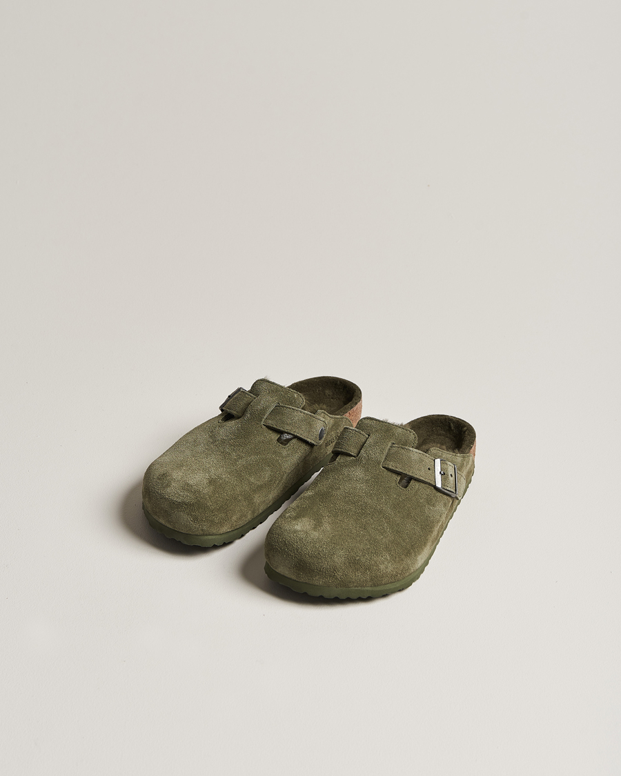 Men | BIRKENSTOCK Boston Shearling Thyme Suede | BIRKENSTOCK | Boston Shearling Thyme Suede