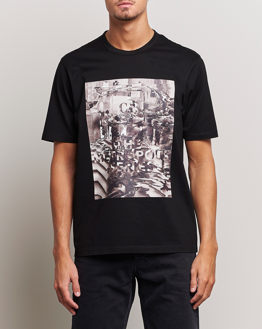 Men | T-Shirts | C.P. Company | Metropolis Mercerized Jersey Logo T-Shirts Black