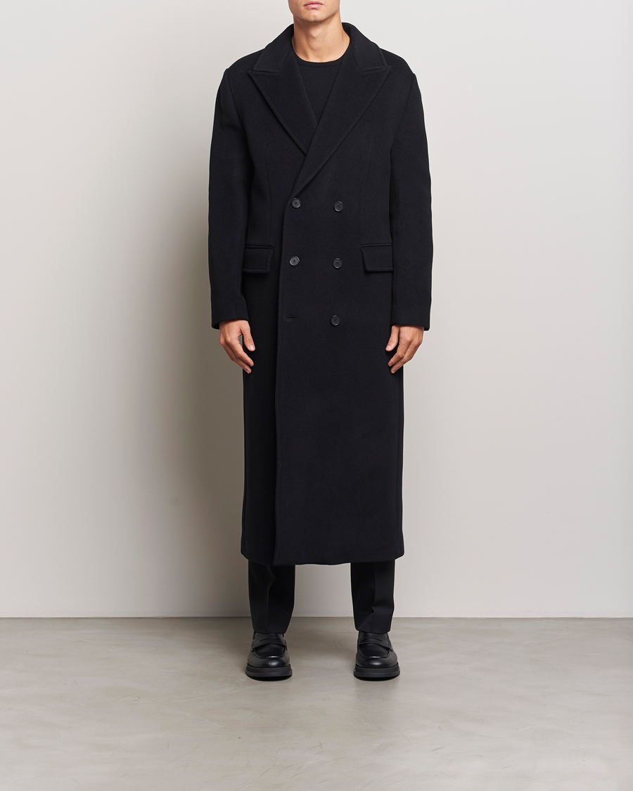 Men | Coats & Jackets | Filippa K | Damian Double Breasted Wool Coat Black