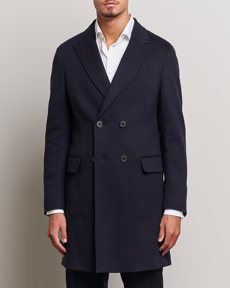 Men | Coats & Jackets | Zegna | Wool/Cashmere Double Breasted Coat Navy