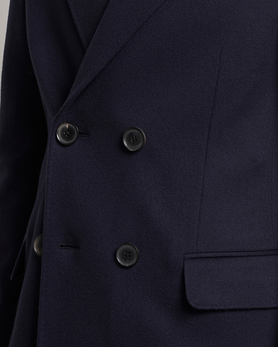 Men | Coats & Jackets | Zegna | Wool/Cashmere Double Breasted Coat Navy