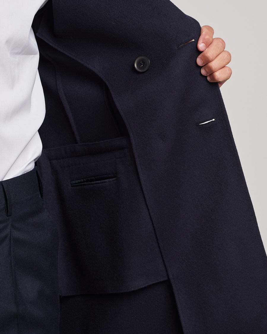 Men | Coats & Jackets | Zegna | Wool/Cashmere Double Breasted Coat Navy