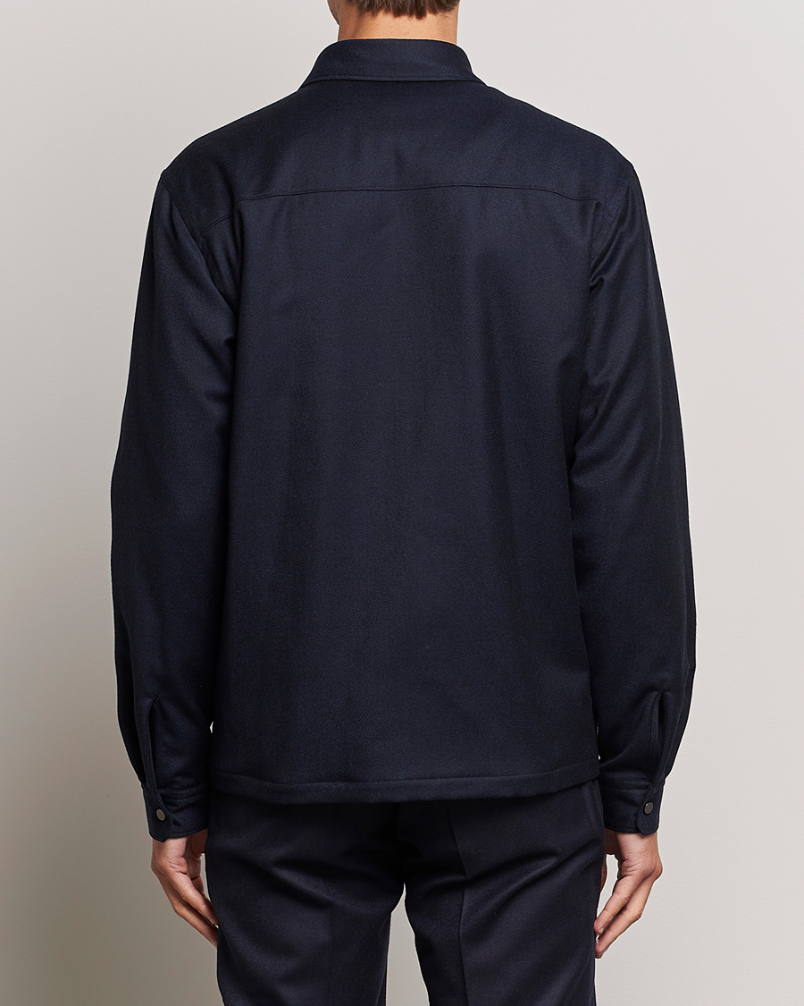 Men | Coats & Jackets | Zegna | Techmerino Flannel Shirt Jacket Navy