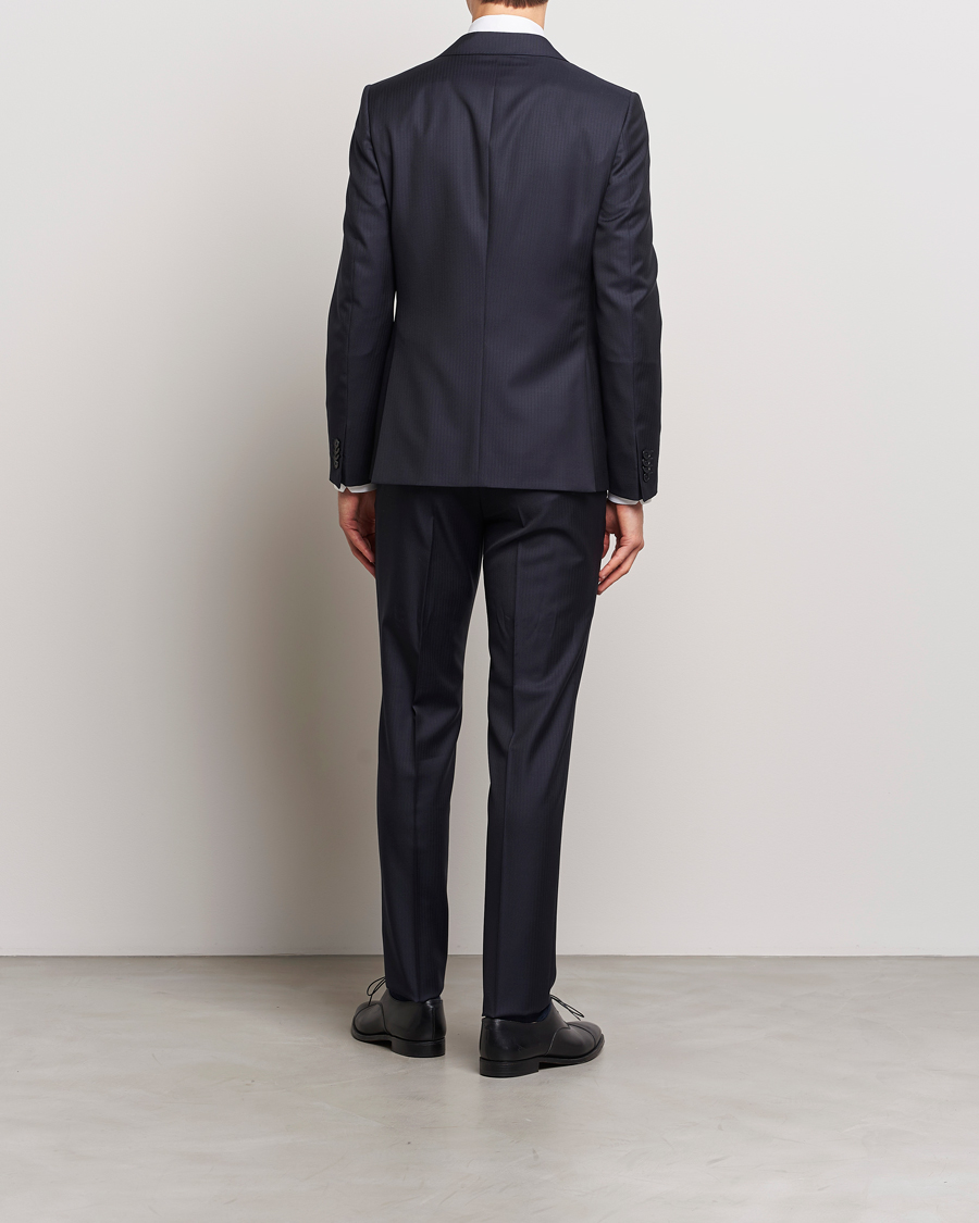 Men | Suits | Zegna | Tailored Tonal Stripe Wool Suit Navy