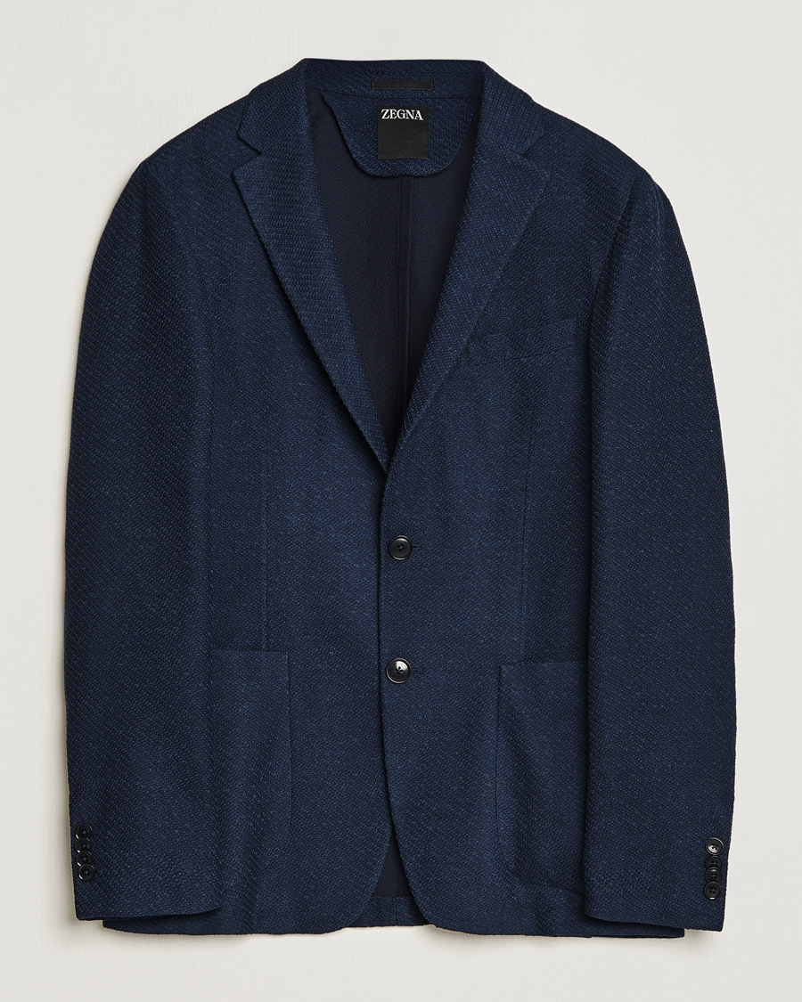 Men | Blazers | Zegna | Unconstructed Structured Wool Blazer Navy