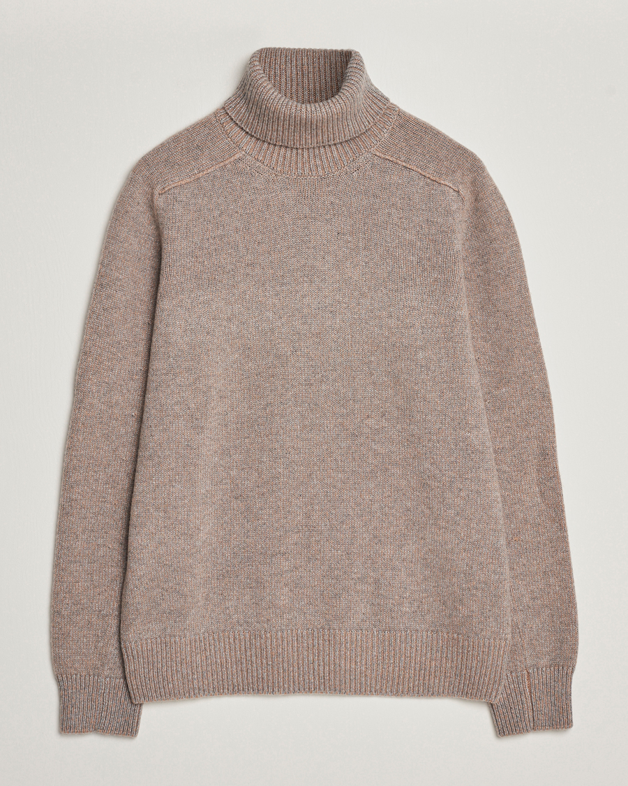 Men | Sweaters & Knitwear | Zegna | 5 Gauge Cashmere Rollneck Beige Melange