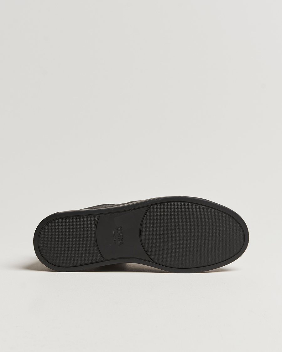 Men | Zegna Triple Stitch Sneakers Full Black Deerskin | Zegna | Triple Stitch Sneakers Full Black Deerskin