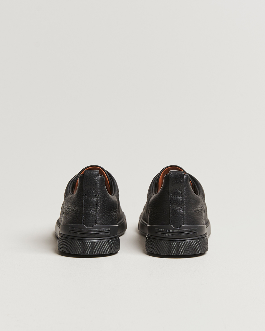 Men | Zegna Triple Stitch Sneakers Full Black Deerskin | Zegna | Triple Stitch Sneakers Full Black Deerskin