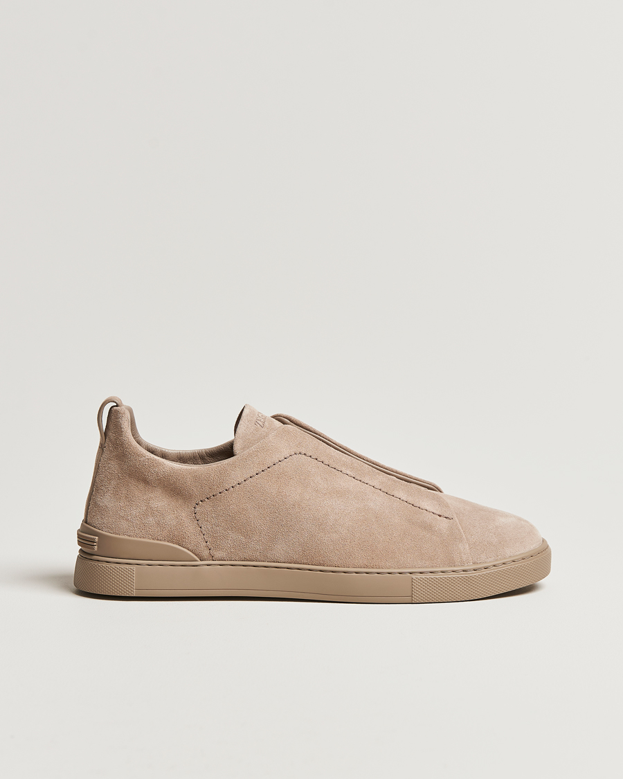Men | Zegna Triple Stitch Sneakers Full Beige Suede | Zegna | Triple Stitch Sneakers Full Beige Suede