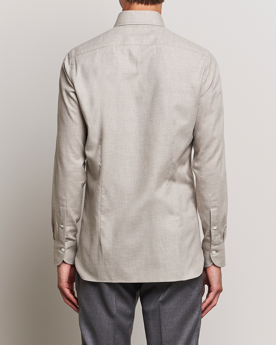 Men | Shirts | 100Hands | Cotton/Cashmere Button Down Flannel Shirt Taupe