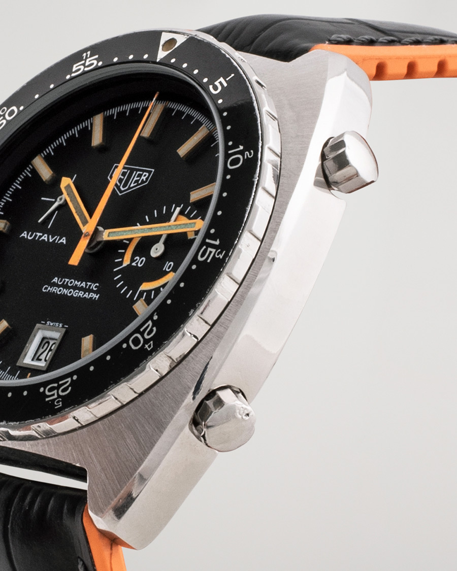 Men | Heuer Pre-Owned Autavia 15630 MH Orange Boy Steel Black | Heuer Pre-Owned | Autavia 15630 MH Orange Boy Steel Black