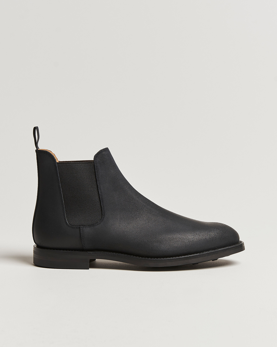 Men | Boots | Crockett & Jones | Chelsea 5 Black Rough-Out Suede