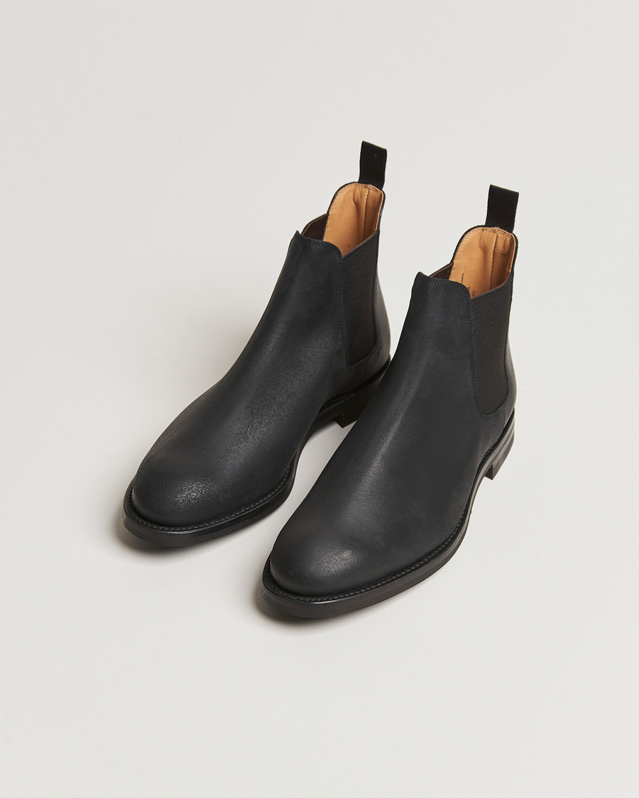 Men | Boots | Crockett & Jones | Chelsea 5 Black Rough-Out Suede