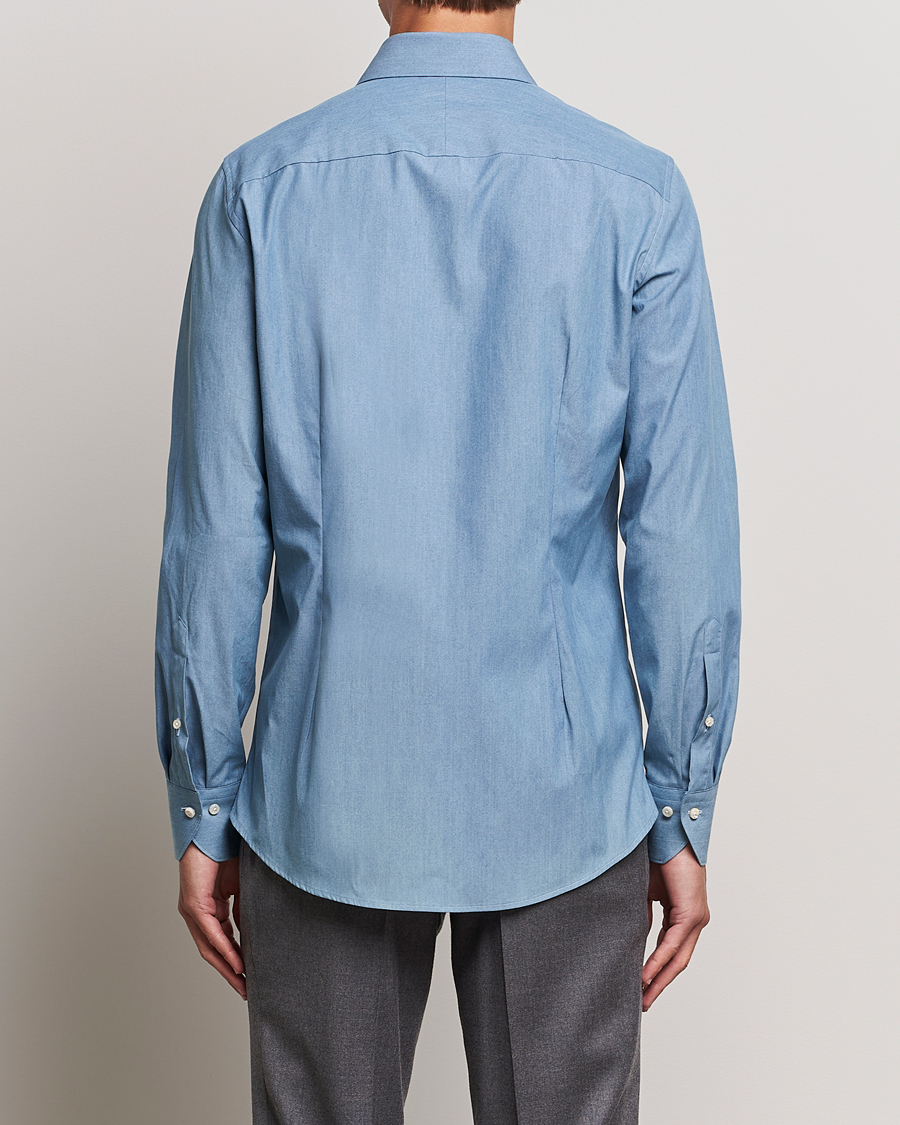 Men | Shirts | Stenströms | 1899 Slim Denim Poplin Shirt Indigo