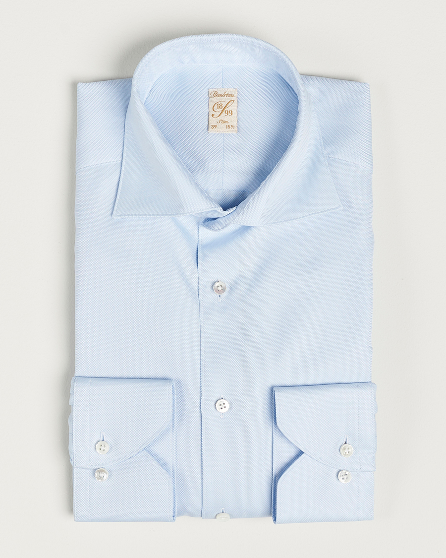 Men | Shirts | Stenströms | 1899 Slim Cotton Royal Oxford Shirt Light Blue