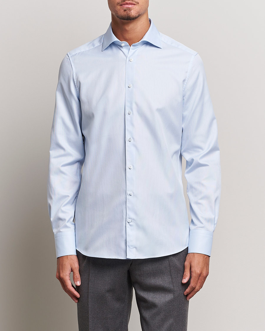 Men | Shirts | Stenströms | 1899 Slim Cotton Royal Oxford Shirt Light Blue