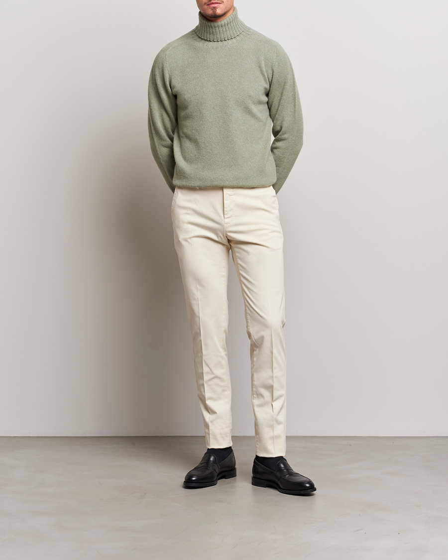 Men | Sweaters & Knitwear | Altea | Wool/Cashmere Crew Neck Rollneck Sage