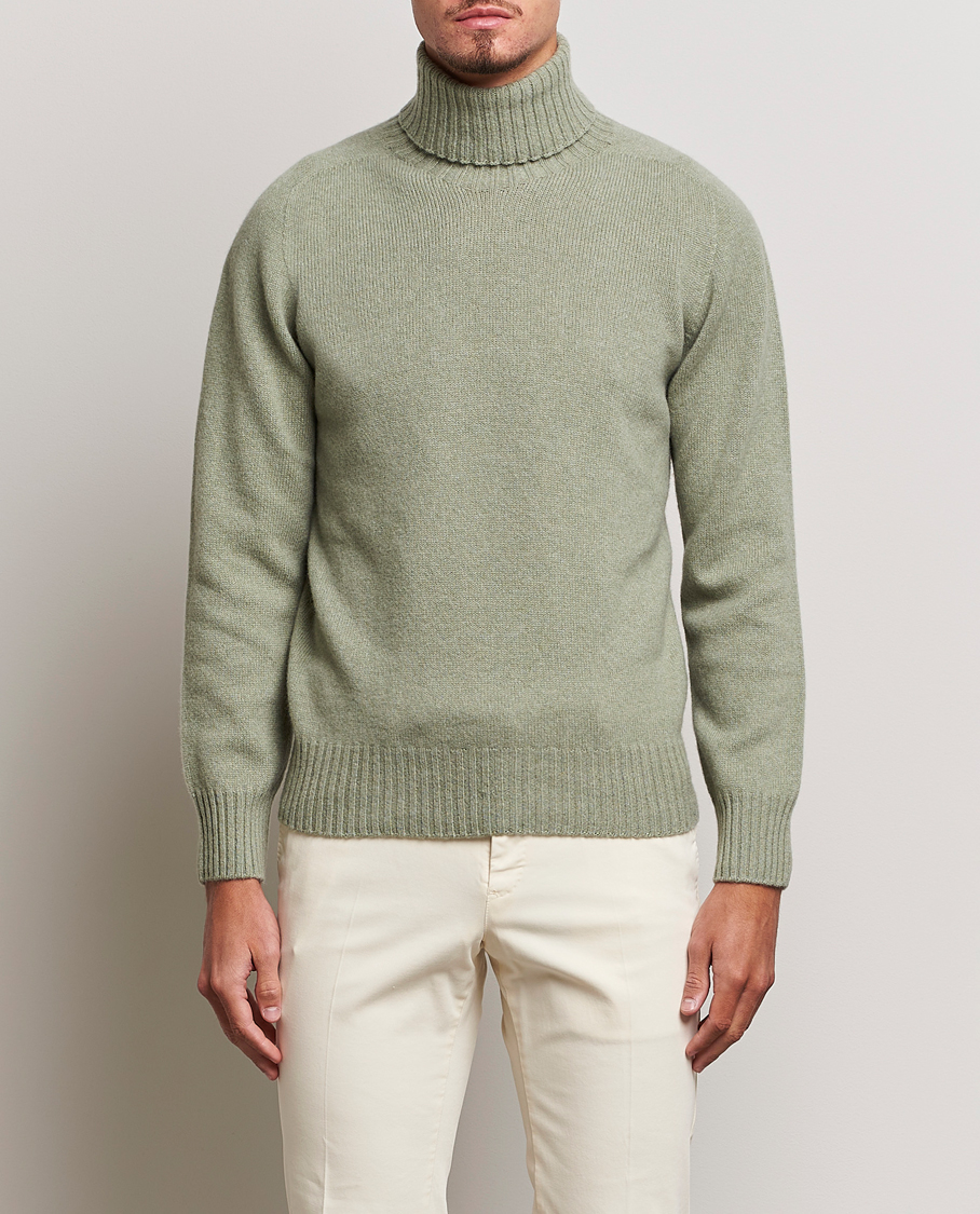 Men | Sweaters & Knitwear | Altea | Wool/Cashmere Crew Neck Rollneck Sage