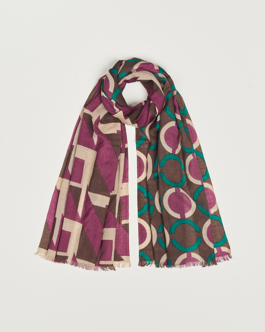 Men | Altea Printed Wool Scarf Brown | Altea | Printed Wool Scarf Brown
