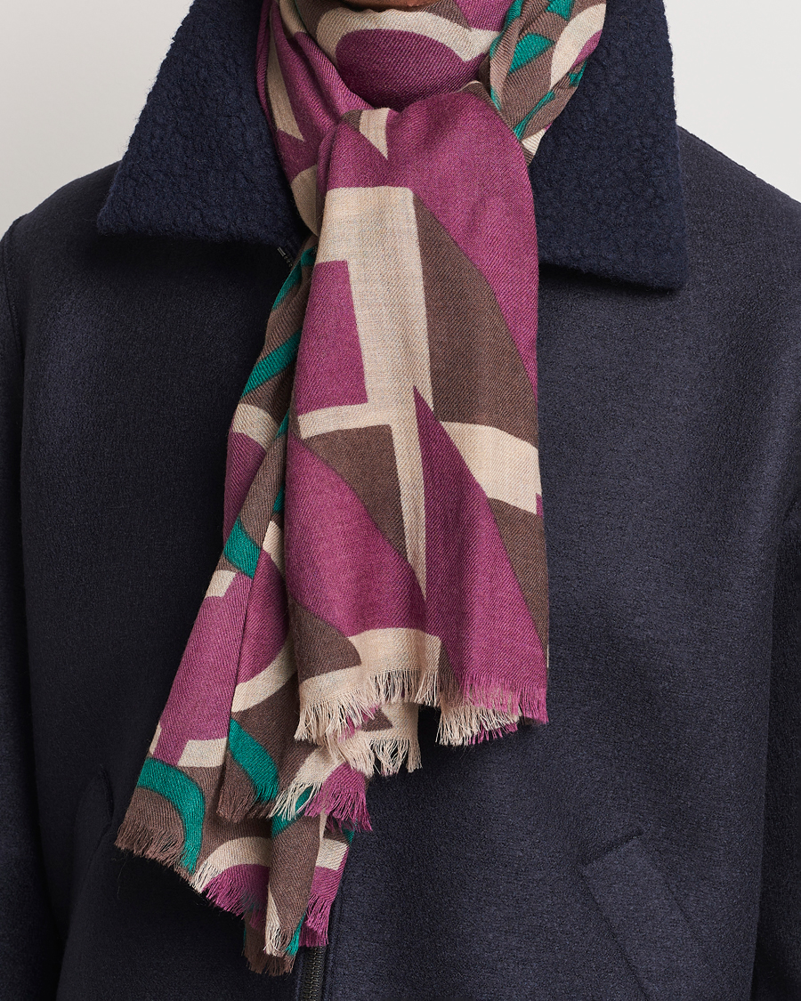 Men | Altea Printed Wool Scarf Brown | Altea | Printed Wool Scarf Brown