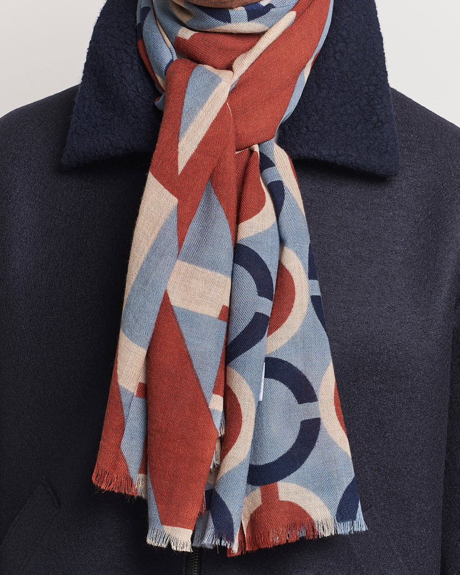 Men | Altea Printed Wool Scarf Brick | Altea | Printed Wool Scarf Brick