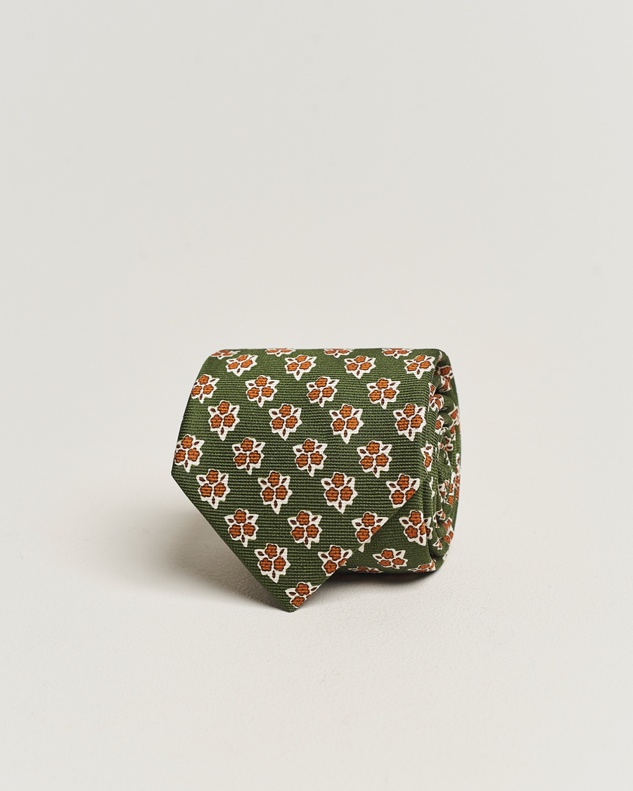 Men | Altea Printed Silk Tie Green | Altea | Printed Silk Tie Green