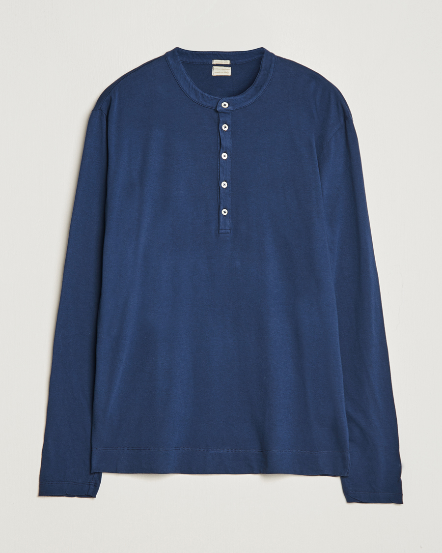 Men | Sweaters & Knitwear | Massimo Alba | Hawai Cotton/Cashmere Henley Navy