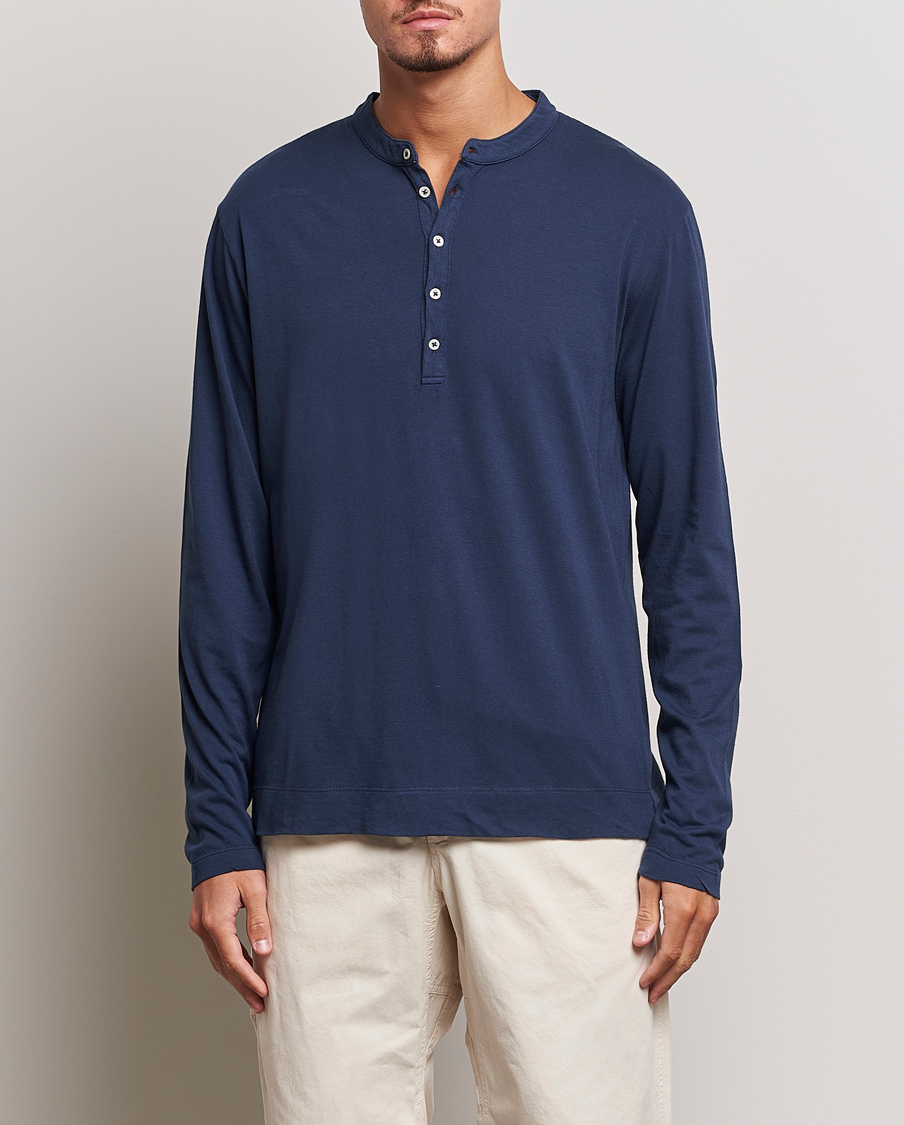 Men | Sweaters & Knitwear | Massimo Alba | Hawai Cotton/Cashmere Henley Navy