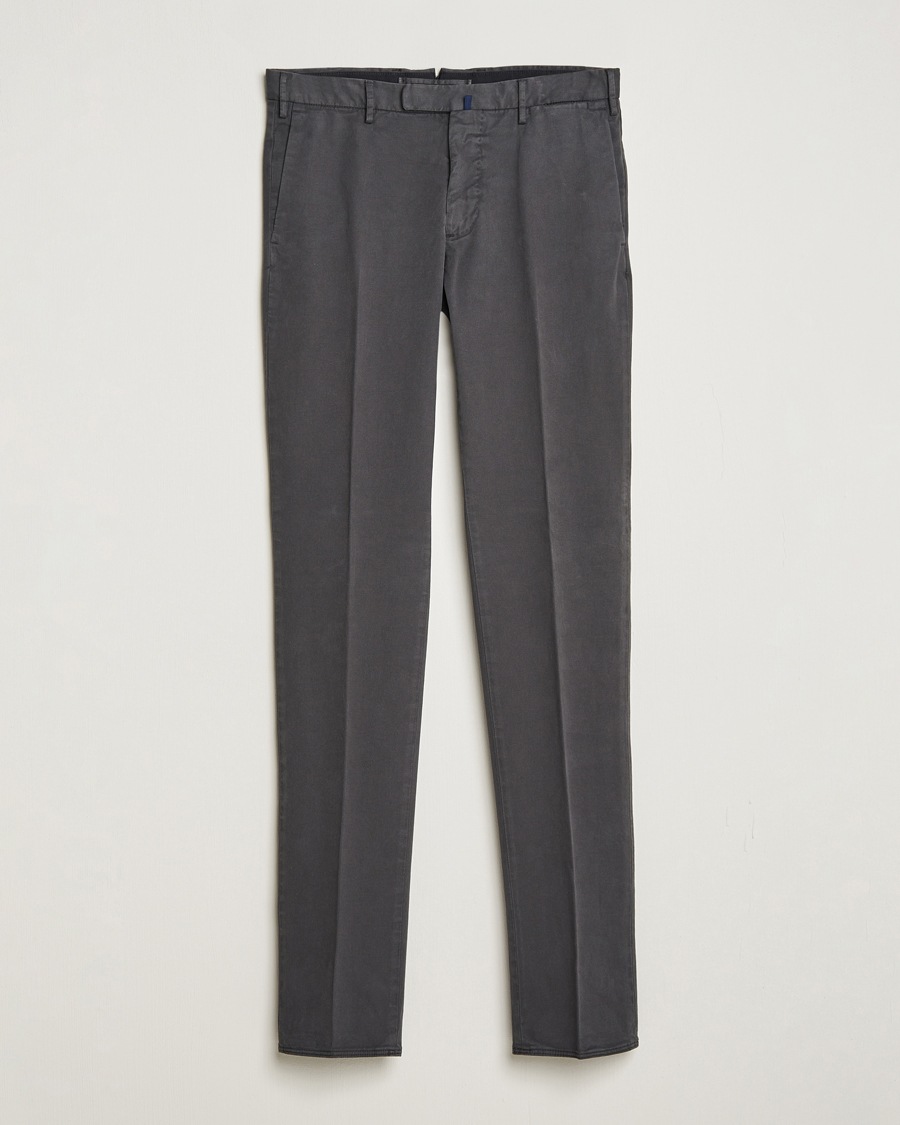 Men | Trousers | Incotex | Slim Fit Cotton Stretch Chinos Dark Grey
