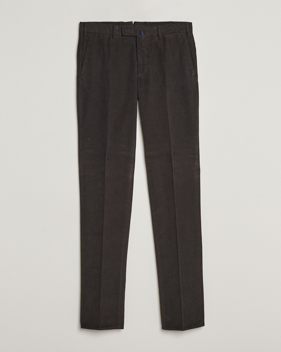 Men | Trousers | Incotex | Slim Fit Soft Corduroy Trousers Dark Brown