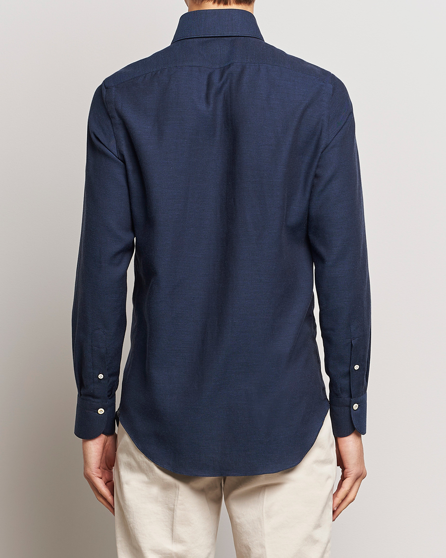 Men | Shirts | Finamore Napoli | Milano Slim Cashmere BD Shirt Navy