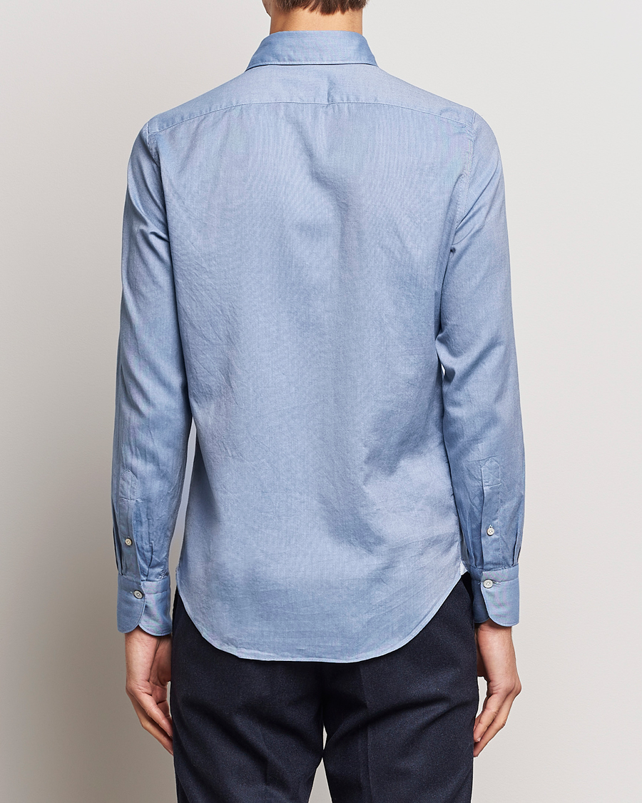 Men | Shirts | Finamore Napoli | Tokyo Slim Flannel Shirt Light Blue