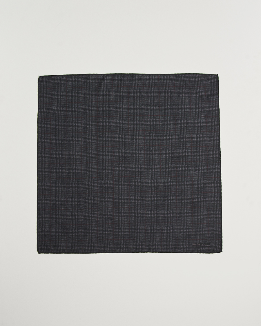 Men | Ralph Lauren Purple Label Glencheck Wool Scarf Charcoal | Ralph Lauren Purple Label | Glencheck Wool Scarf Charcoal