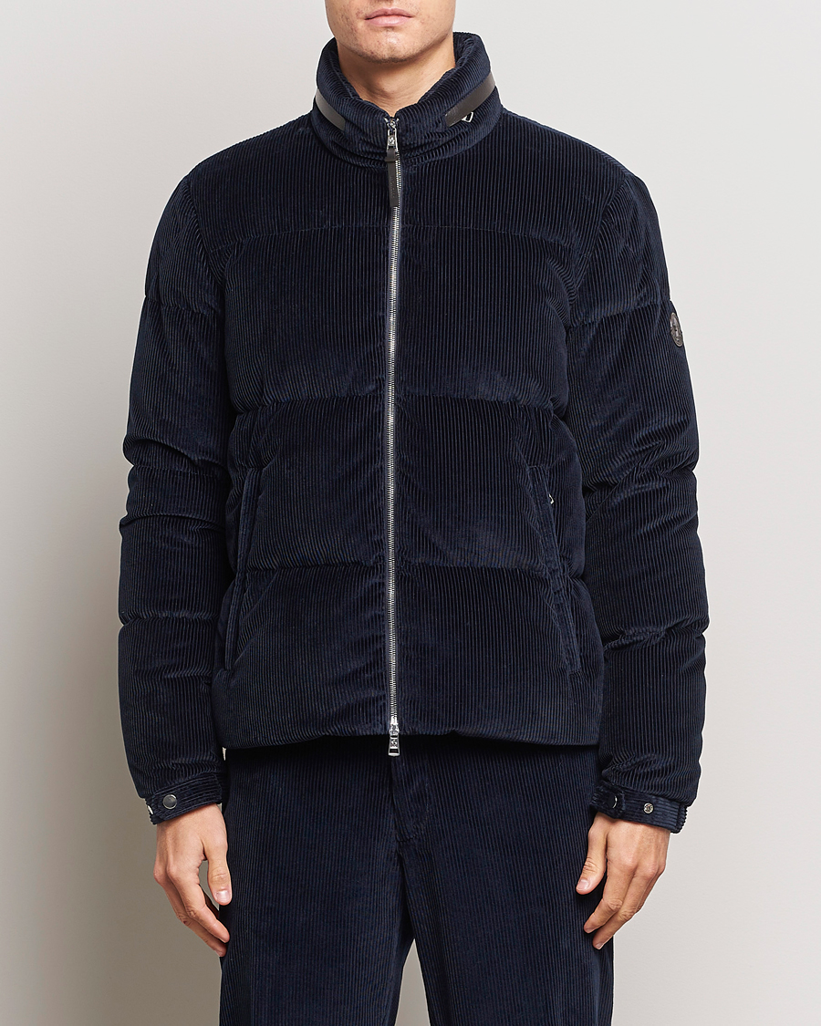 Men | Coats & Jackets | Moncler | Besbre Corduroy Down Jacket Navy