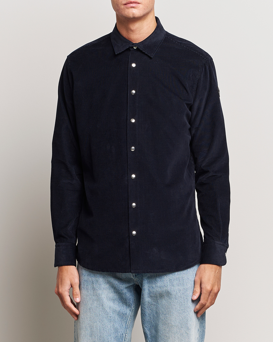 Men | Shirts | Moncler | Corduroy Casual Shirt Navy