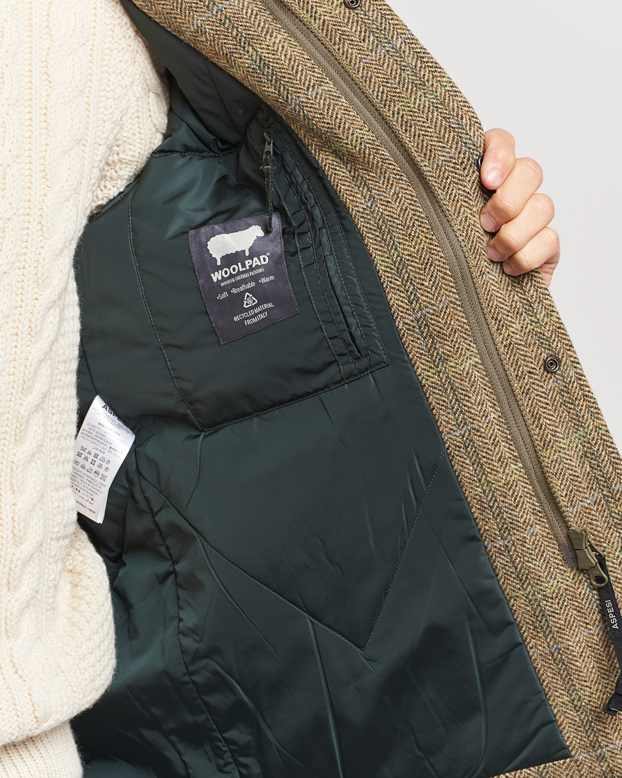 Men | Coats & Jackets | Aspesi | Tweed Hunting Jacket Green Check