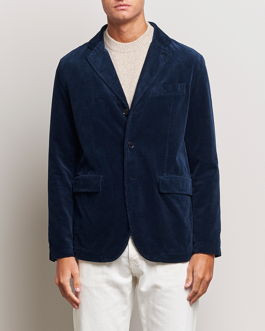 Men | Blazers | Aspesi | Corduroy Blazer Navy